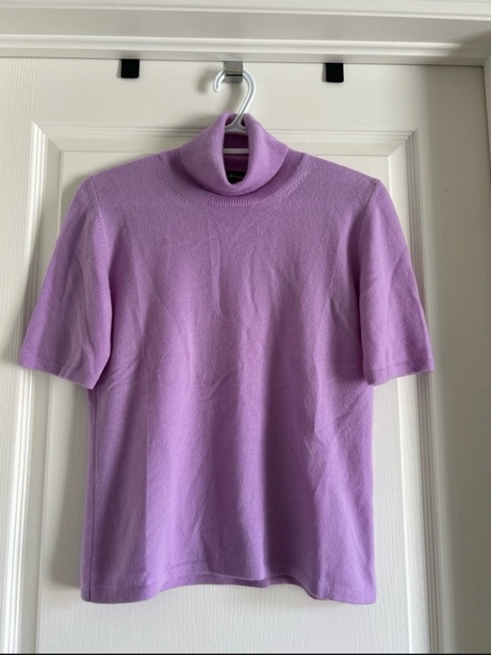 Vintage Louis Feraud Short Sleeve Turtleneck Cashmere Sweater - tags still on